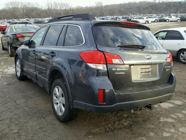 4S4BRELC4B2369626 - 2011 SUBARU OUTBACK 3. GRAY photo 3