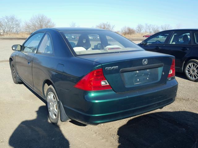 1HGEM22271L067099 - 2001 HONDA CIVIC DX GREEN photo 3