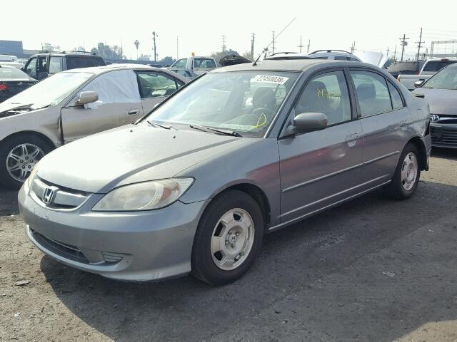 JHMES96645S016180 - 2005 HONDA CIVIC HYBR GRAY photo 2