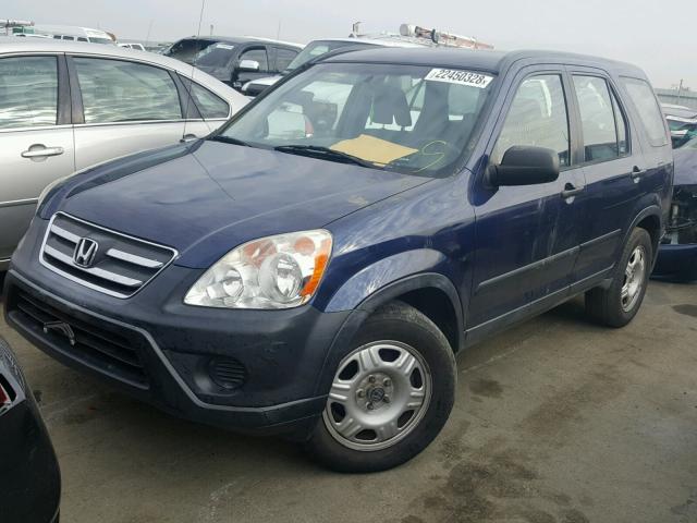 JHLRD68565C001208 - 2005 HONDA CR-V LX BLUE photo 2