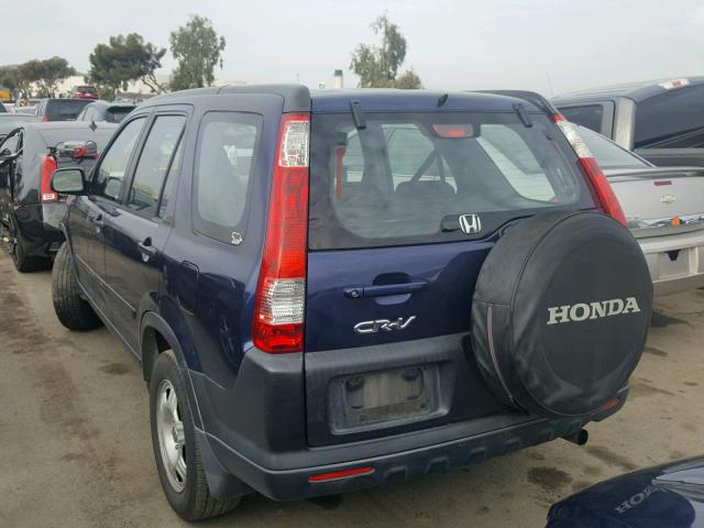 JHLRD68565C001208 - 2005 HONDA CR-V LX BLUE photo 3