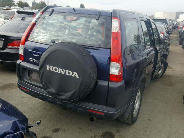 JHLRD68565C001208 - 2005 HONDA CR-V LX BLUE photo 4