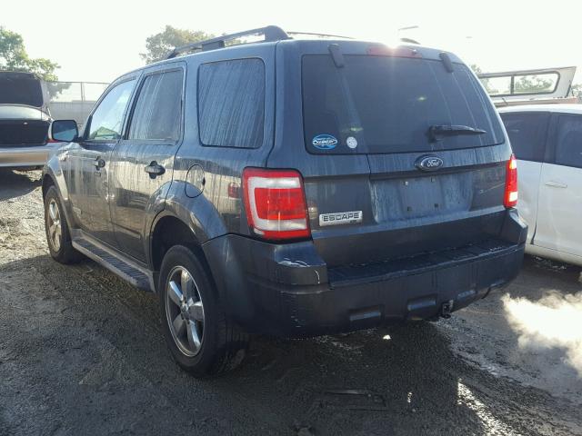 1FMCU03188KE12488 - 2008 FORD ESCAPE XLT GRAY photo 3