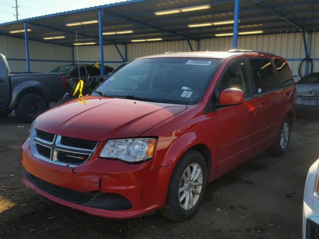 2C4RDGCG5ER245144 - 2014 DODGE GRAND CARA RED photo 2