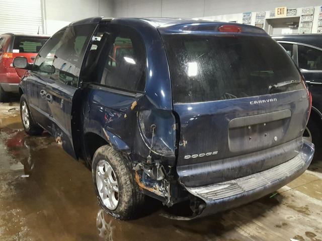 1D4GP25R03B245969 - 2003 DODGE CARAVAN SE BLUE photo 3