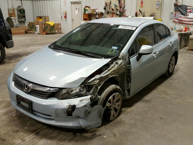 2HGFB2F55CH585548 - 2012 HONDA CIVIC LX BLUE photo 2