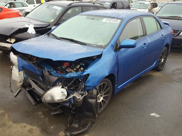 1NXBU40E99Z015467 - 2009 TOYOTA COROLLA BA BLUE photo 2