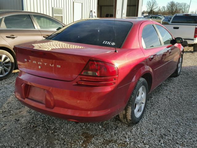 1B3EL46X44N216565 - 2004 DODGE STRATUS SX RED photo 4