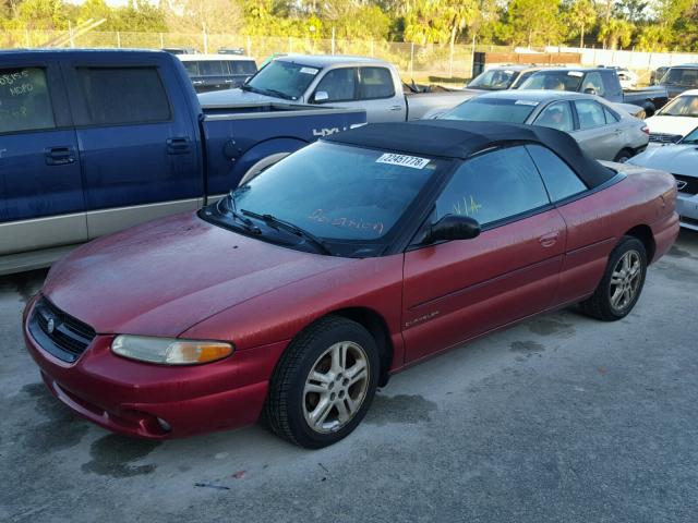 3C3EL55H6VT556501 - 1997 CHRYSLER SEBRING JX BURGUNDY photo 2