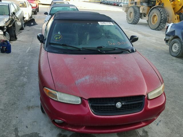 3C3EL55H6VT556501 - 1997 CHRYSLER SEBRING JX BURGUNDY photo 9