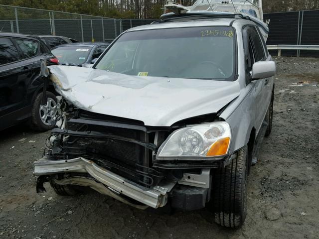 2HKYF18775H553389 - 2005 HONDA PILOT EXL SILVER photo 2