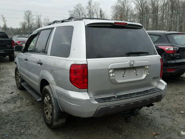 2HKYF18775H553389 - 2005 HONDA PILOT EXL SILVER photo 3