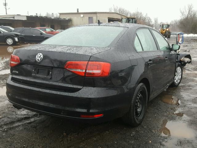 3VW2K7AJXFM316012 - 2015 VOLKSWAGEN JETTA BASE BLACK photo 4