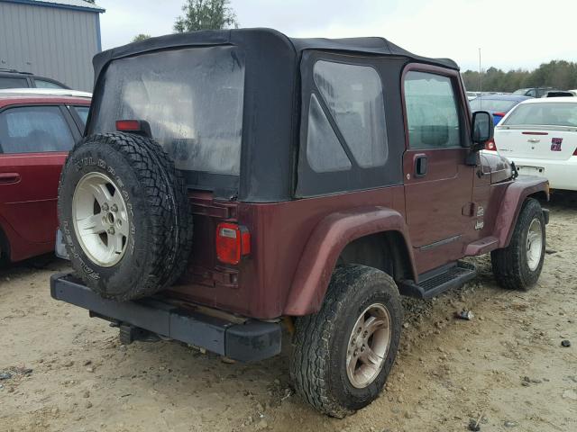 1J4FA59S34P722210 - 2004 JEEP WRANGLER / MAROON photo 4