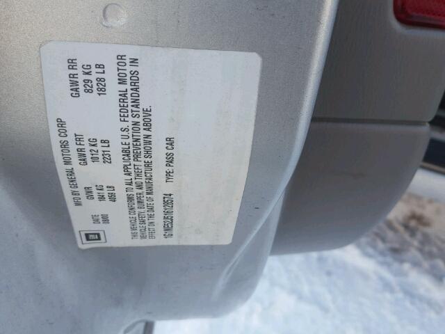 1G1NE52J516128574 - 2001 CHEVROLET MALIBU LS 银色 照片 10