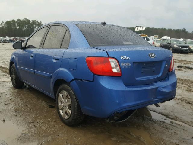 KNADH4A32A6632956 - 2010 KIA RIO LX BLUE photo 3