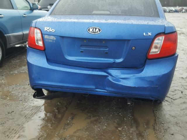 KNADH4A32A6632956 - 2010 KIA RIO LX BLUE photo 9