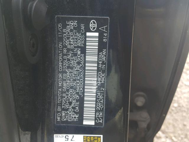 JTDKB20UX63134684 - 2006 TOYOTA PRIUS BLACK photo 10