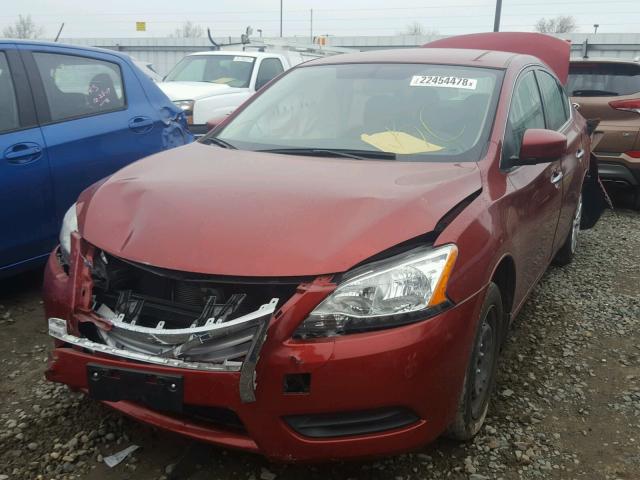 3N1AB7AP0FY305888 - 2015 NISSAN SENTRA S RED photo 2