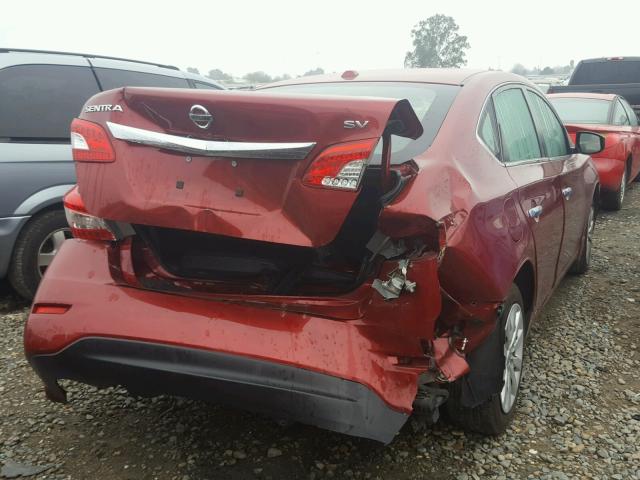 3N1AB7AP0FY305888 - 2015 NISSAN SENTRA S RED photo 4