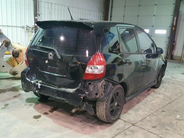 JHMGD38687S065964 - 2007 HONDA FIT S BLACK photo 4