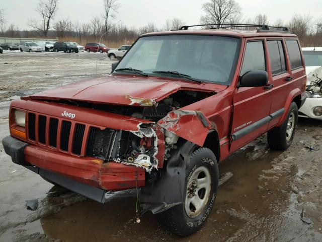 1J4FF68SXXL669350 - 1999 JEEP CHEROKEE S RED photo 2