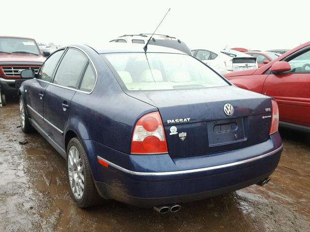 WVWUK63B73P340348 - 2003 VOLKSWAGEN PASSAT W8 BLUE photo 3