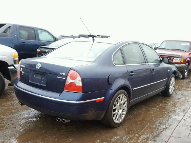 WVWUK63B73P340348 - 2003 VOLKSWAGEN PASSAT W8 BLUE photo 4