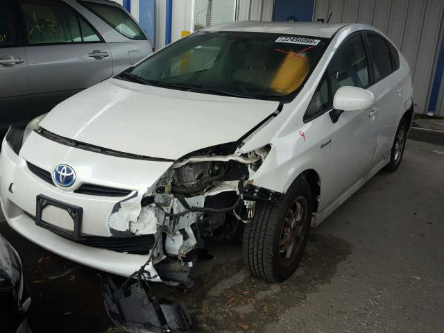 JTDKN3DU7A5145470 - 2010 TOYOTA PRIUS WHITE photo 2