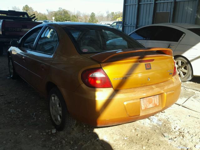 1B3ES56C95D203520 - 2005 DODGE NEON SXT ORANGE photo 3