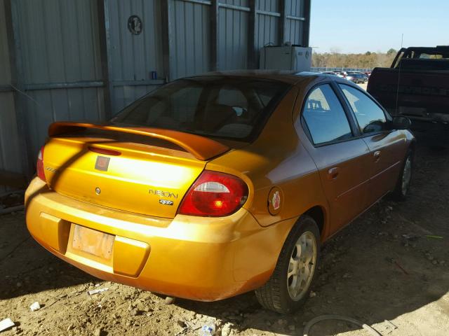 1B3ES56C95D203520 - 2005 DODGE NEON SXT ORANGE photo 4