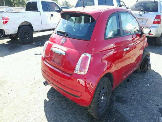 3C3CFFAR4DT686388 - 2013 FIAT 500 POP RED photo 4