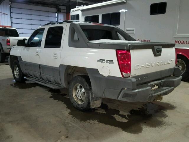 3GNEK13T62G153158 - 2002 CHEVROLET AVALANCHE WHITE photo 3