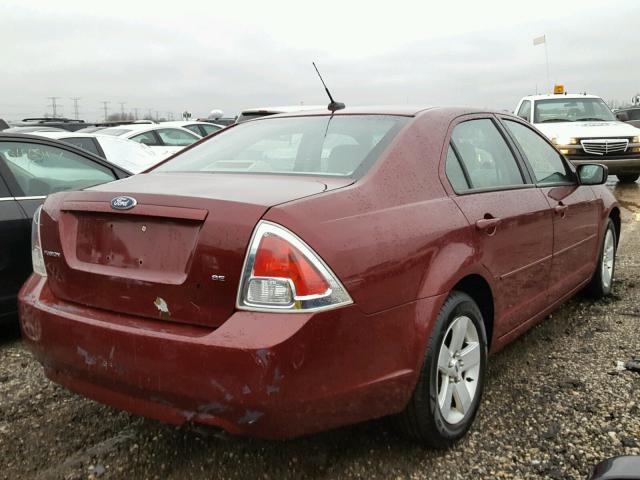 3FAHP07Z17R133076 - 2007 FORD FUSION SE RED photo 4