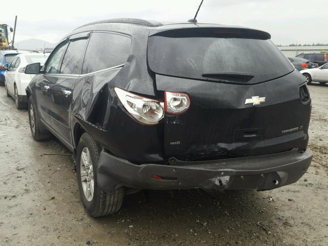 1GNKVGED2BJ127223 - 2011 CHEVROLET TRAVERSE L BLACK photo 3