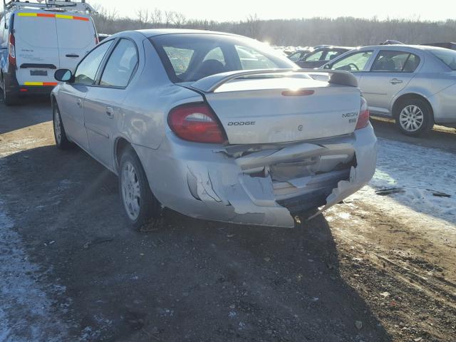 1B3ES56C95D257948 - 2005 DODGE NEON SXT SILVER photo 3