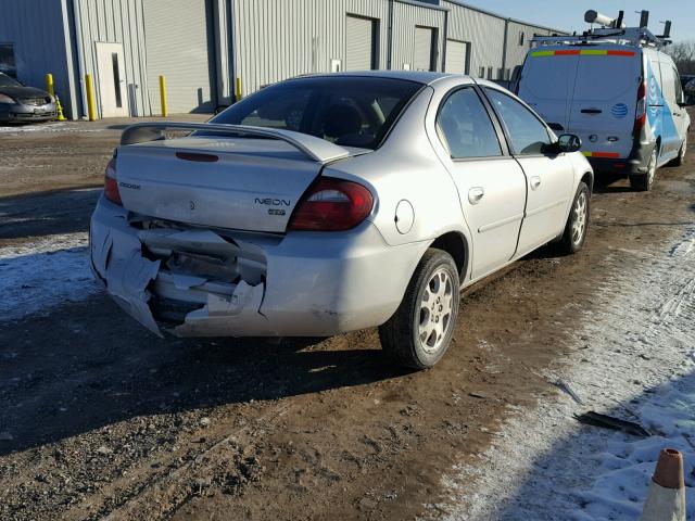 1B3ES56C95D257948 - 2005 DODGE NEON SXT SILVER photo 4