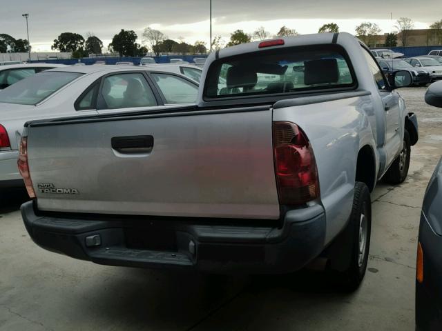 5TENX22N47Z385563 - 2007 TOYOTA TACOMA SILVER photo 4