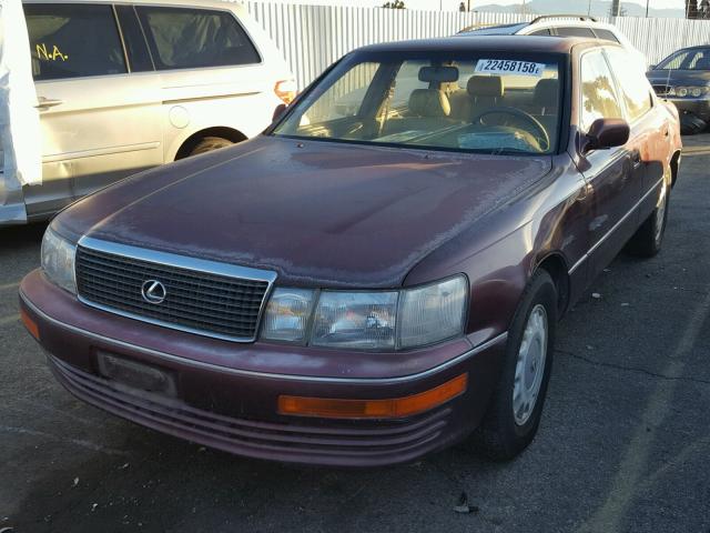 JT8UF11E7M0092650 - 1991 LEXUS LS 400 BURGUNDY photo 2