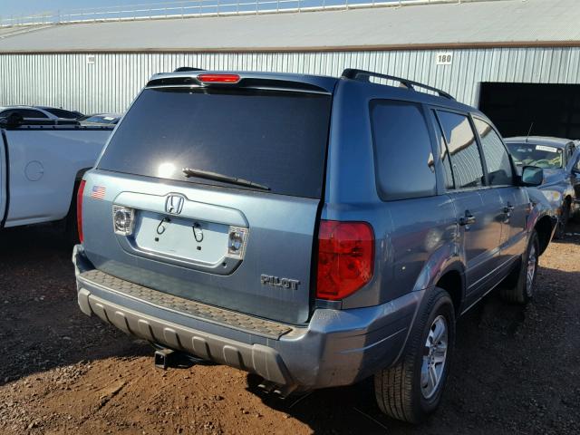 2HKYF18535H543070 - 2005 HONDA PILOT EXL BLUE photo 4