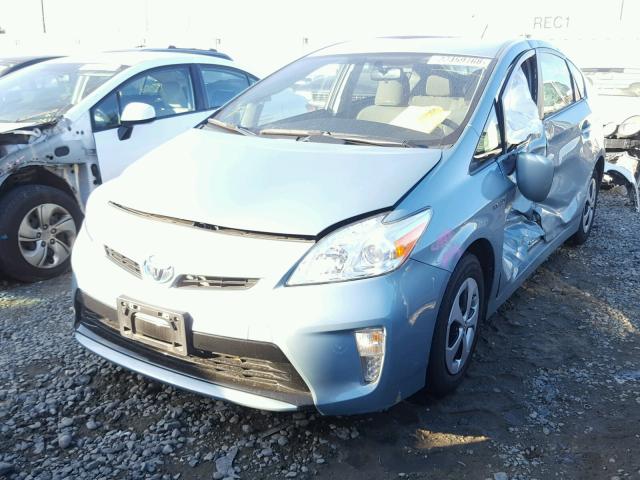 JTDKN3DU7F1938542 - 2015 TOYOTA PRIUS TEAL photo 2