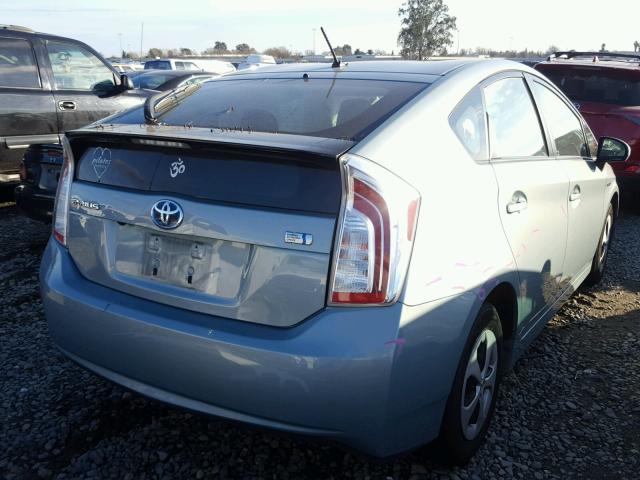 JTDKN3DU7F1938542 - 2015 TOYOTA PRIUS TEAL photo 4