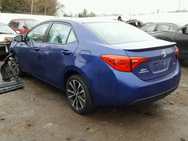 2T1BURHE1HC802172 - 2017 TOYOTA COROLLA L BLUE photo 3