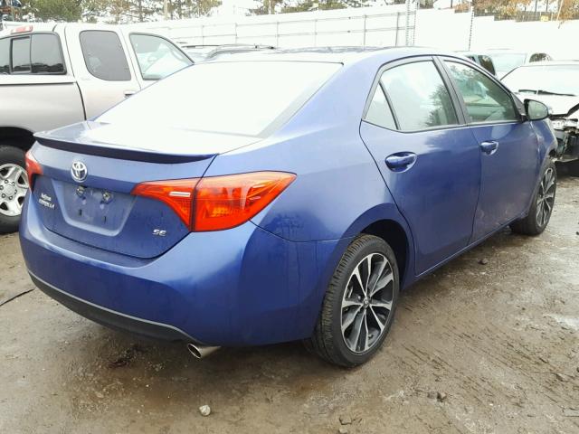 2T1BURHE1HC802172 - 2017 TOYOTA COROLLA L BLUE photo 4