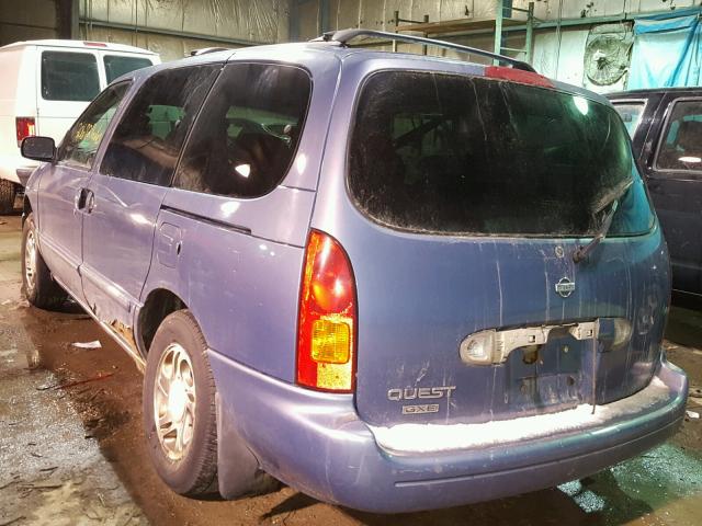 4N2XN11T7YD807051 - 2000 NISSAN QUEST SE BLUE photo 3