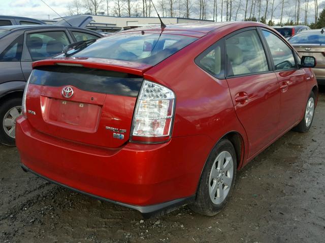 JTDKB20U683391067 - 2008 TOYOTA PRIUS RED photo 4