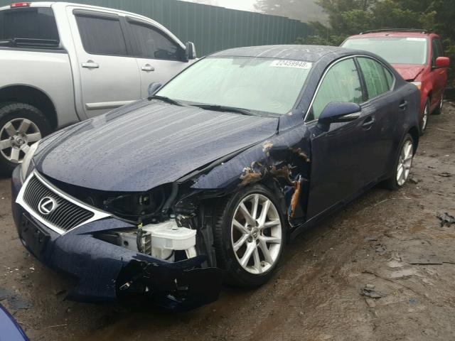 JTHCF5C28B5047254 - 2011 LEXUS IS 250 BLUE photo 2