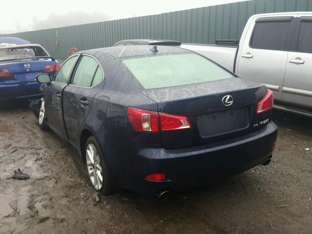 JTHCF5C28B5047254 - 2011 LEXUS IS 250 BLUE photo 3