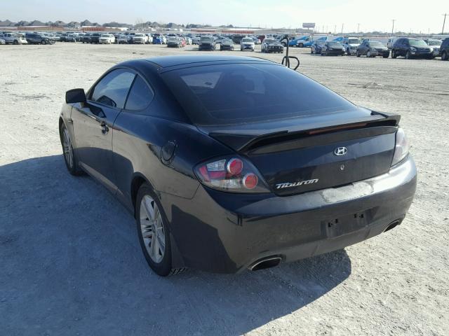 KMHHM66D18U293332 - 2008 HYUNDAI TIBURON GS BLACK photo 3