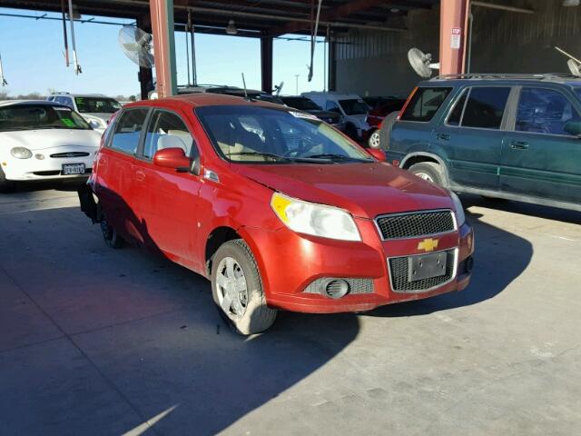 KL1TD66E09B328776 - 2009 CHEVROLET AVEO LS RED photo 1